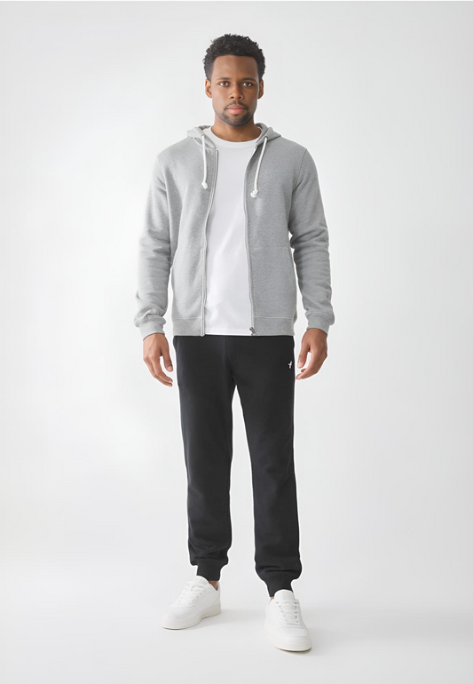 Felpa con cappuccio e zip uomo