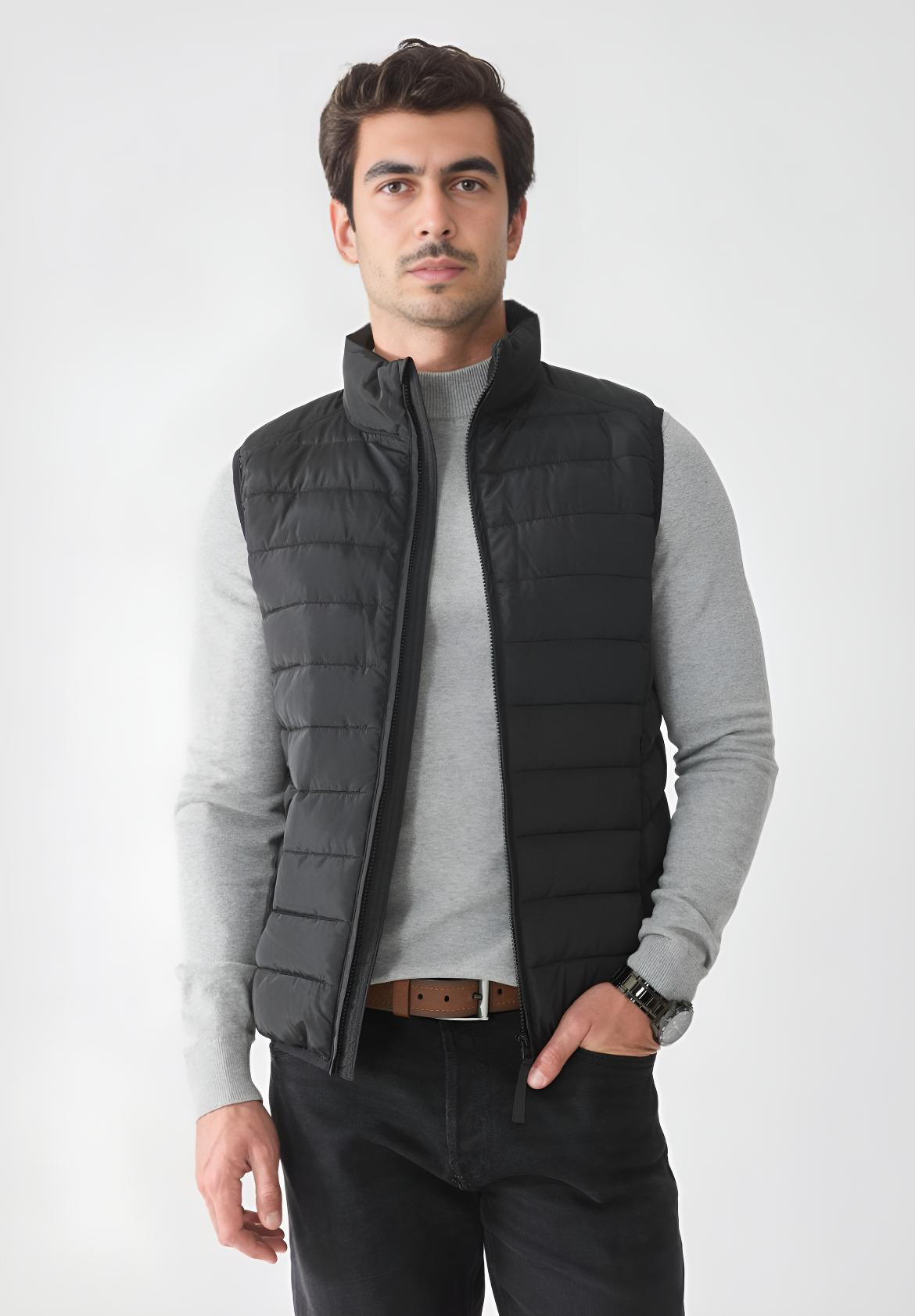 Smanicato nero slim fit
