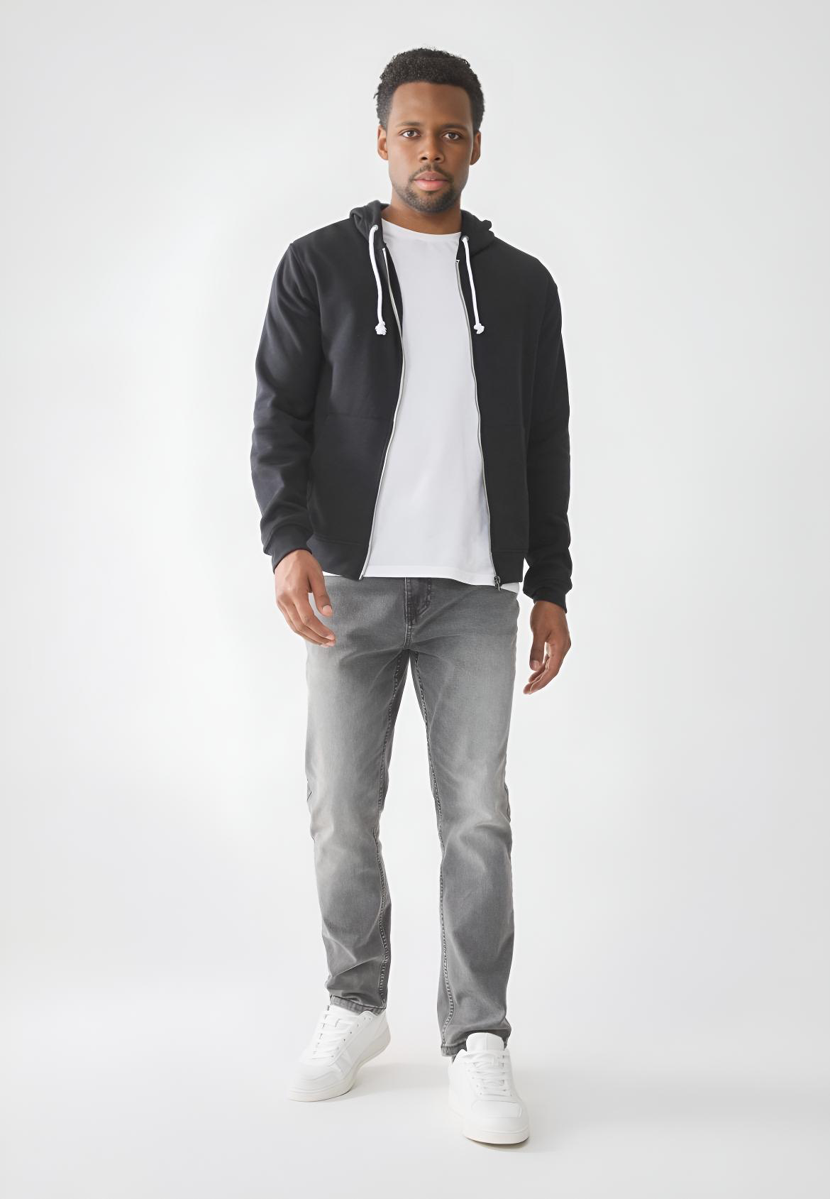 Felpa uomo con cappuccio e zip