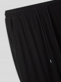 Men's Lightweight Linen Blend Pants with Elastic Waistband and Drawstring