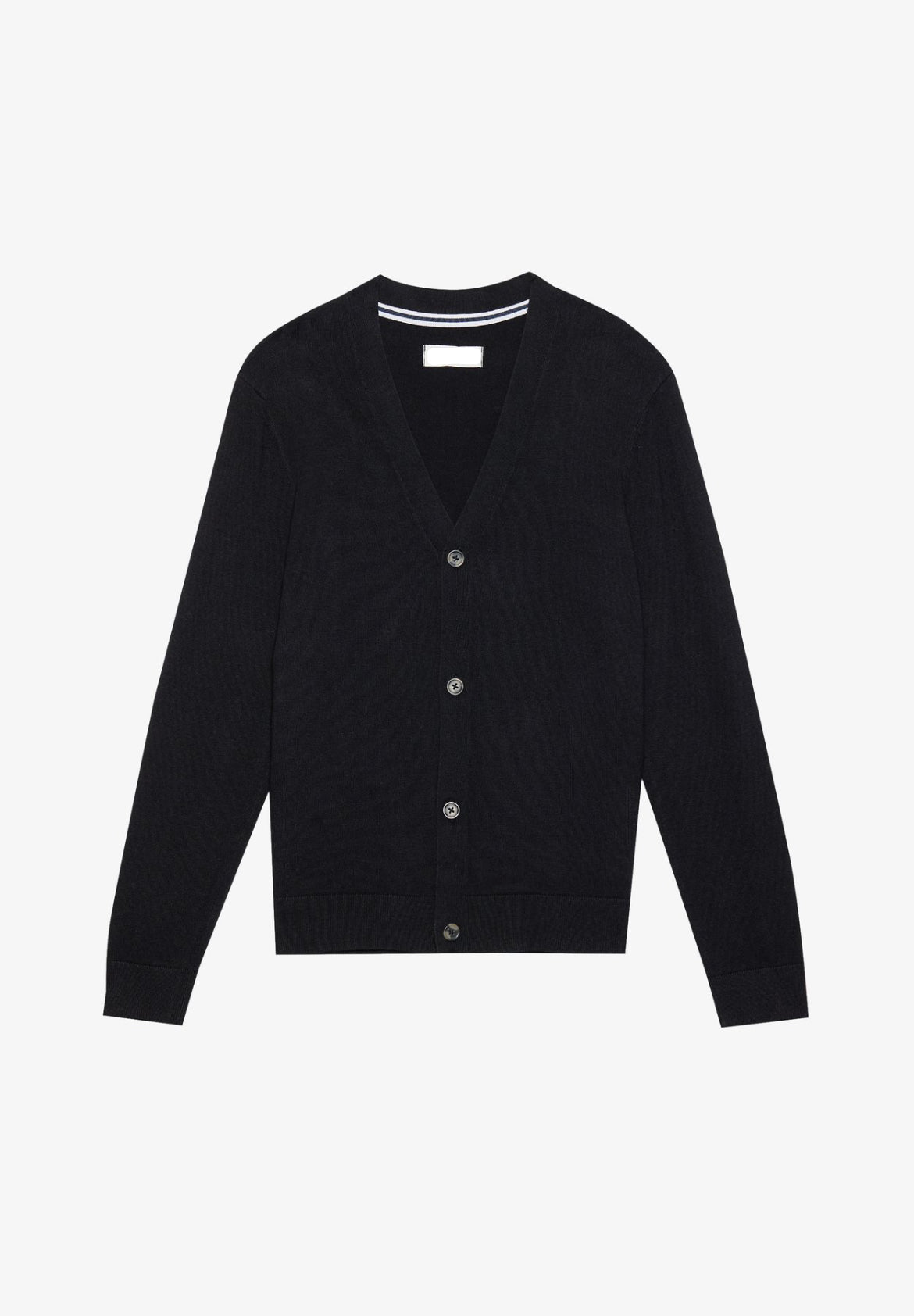 Cardigan nero con bottoni maniche lunghe 